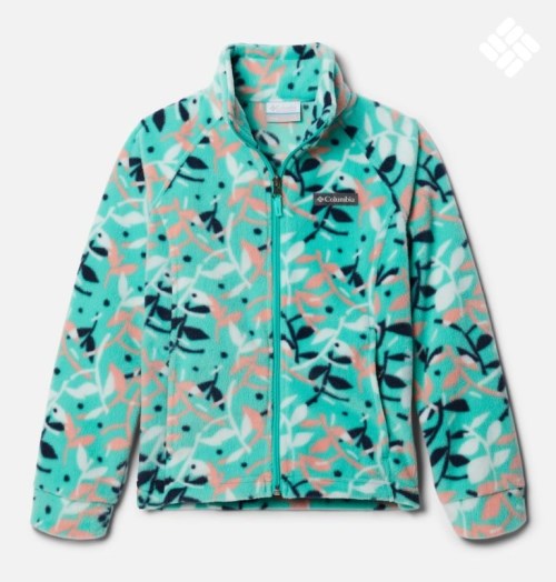 Kids' Columbia Benton Springs II Printed Fleece Jackets Turquoise | CA-YA543