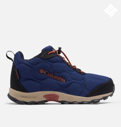 Kids' Columbia Firecamp Mid Waterproof Sneakers Navy | CA-H4061