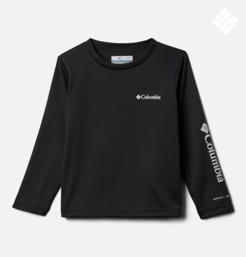 Kids' Columbia Fork Stream Long Sleeve Sweatshirts Black | CA-G8056