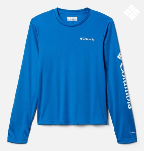 Kids' Columbia Fork Stream Long Sleeve Sweatshirts Blue | CA-JC361