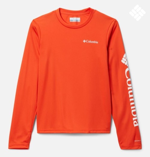 Kids' Columbia Fork Stream Long Sleeve Sweatshirts Orange | CA-O3C18