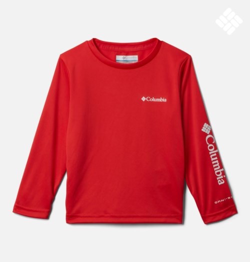 Kids' Columbia Fork Stream Long Sleeve Sweatshirts Red | CA-P3A65