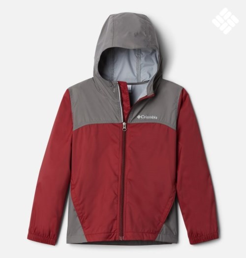 Kids' Columbia Glennaker Rain Jackets Grey / Red | CA-W86CL