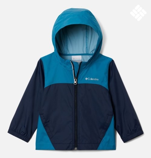 Kids' Columbia Glennaker Rain Jackets Turquoise / Navy | CA-OL31C