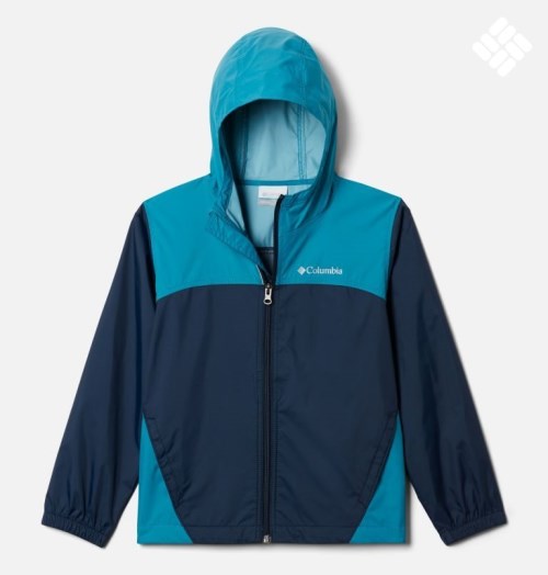 Kids' Columbia Glennaker Rain Jackets Turquoise / Navy | CA-T43L8