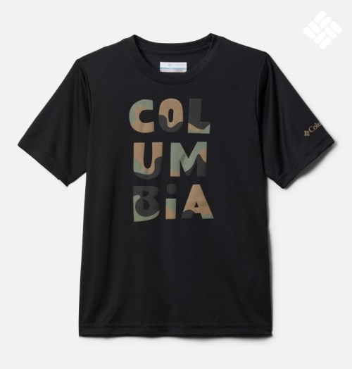 Kids' Columbia Grizzly Ridge Short Sleeve Graphic T Shirts Black | CA-O1863