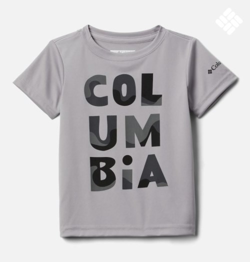 Kids' Columbia Grizzly Ridge Short Sleeve Graphic T Shirts Grey | CA-Q1CL0