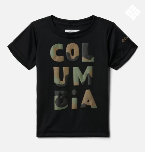 Kids' Columbia Grizzly Ridge Short Sleeve Graphic T Shirts Black | CA-QC364