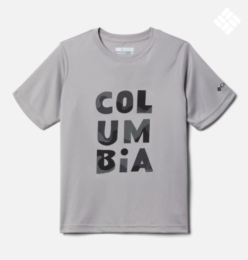 Kids' Columbia Grizzly Ridge Short Sleeve Graphic T Shirts Grey | CA-T5L34