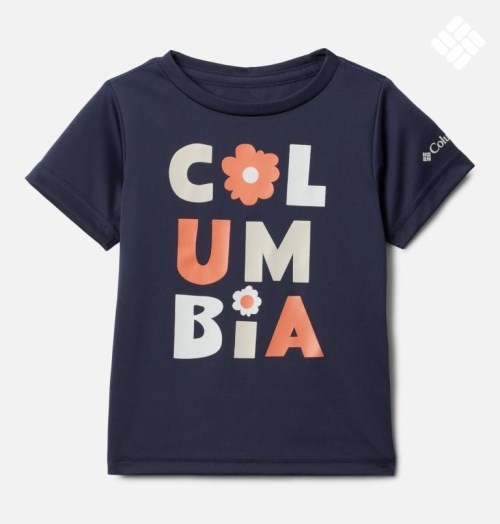 Kids' Columbia Mirror Creek Short Sleeve Graphic T Shirts Navy | CA-IC058