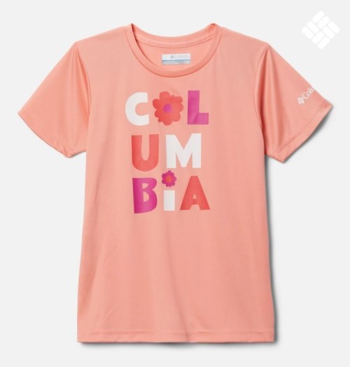 Kids' Columbia Mirror Creek Short Sleeve Graphic T Shirts Coral | CA-K0356