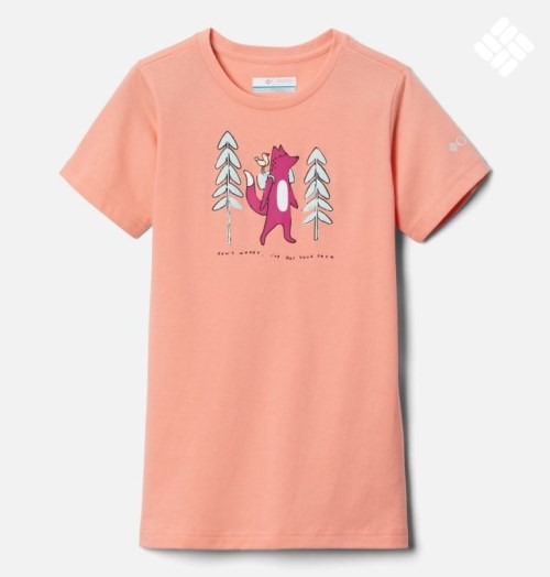 Kids' Columbia Mission Lake Short Sleeve Graphic T Shirts Coral | CA-P0CL3