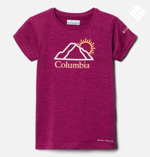 Kids' Columbia Mission Peak Short Sleeve Graphic T Shirts Fuchsia | CA-E8A46