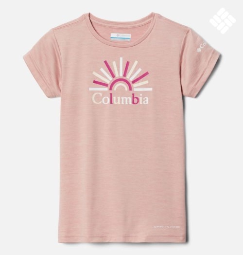 Kids' Columbia Mission Peak Short Sleeve Graphic T Shirts Pink | CA-MC4L3