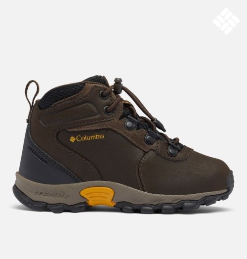 Kids' Columbia Newton Ridge Waterproof Hiking Boots Dark Brown | CA-J583A