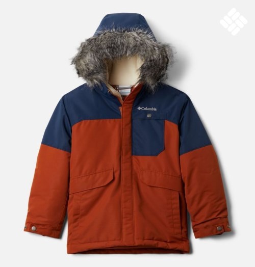 Kids' Columbia Nordic Strider Jackets Navy / Brown | CA-DA683