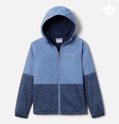 Kids' Columbia Out-Shield Dry Full Zip Fleece Jackets Blue | CA-P1483