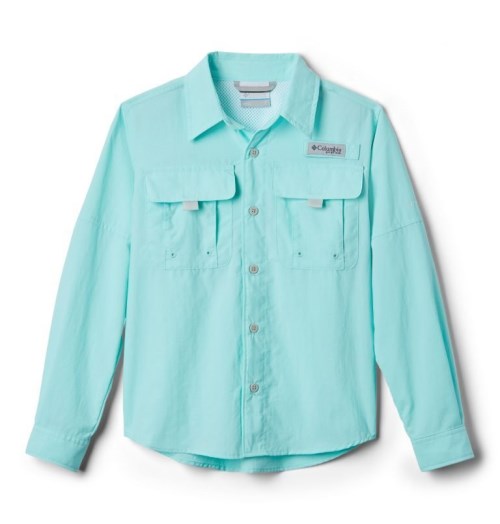 Kids' Columbia PFG Bahama Long Sleeve Shirts Turquoise | CA-EC561