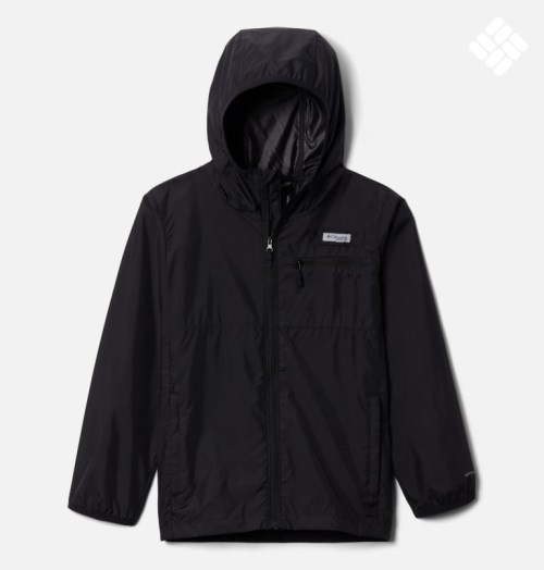 Kids' Columbia PFG Terminal Spray Jackets Black | CA-TA65L