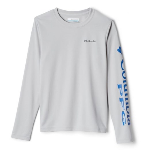 Kids' Columbia PFG Terminal Tackle Long Sleeve Sweatshirts Light Grey | CA-S84LA