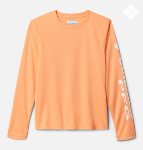 Kids' Columbia PFG Terminal Tackle Long Sleeve Sweatshirts Orange | CA-X43A5