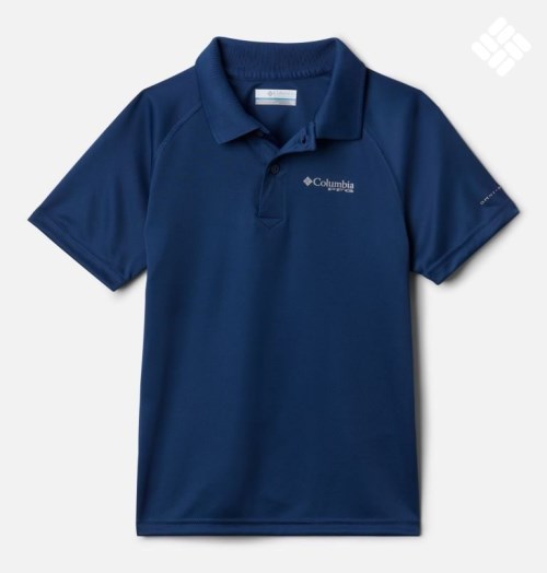 Kids' Columbia PFG Terminal Tackle Polo Shirts Navy | CA-TA8C3