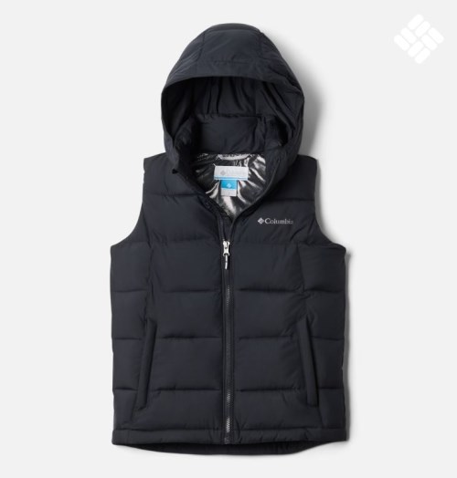 Kids' Columbia Pike Lake Hooded Vest Black | CA-A6L43