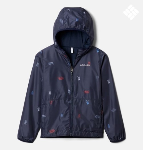 Kids' Columbia Pixel Grabber Reversible Jackets Navy | CA-DA864