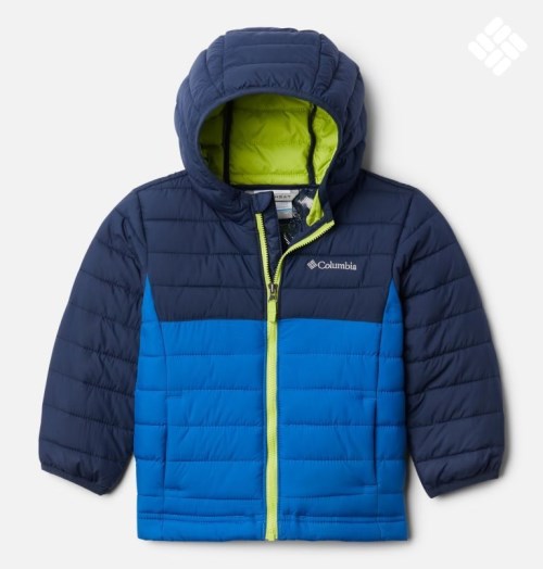 Kids' Columbia Powder Lite Hooded Jackets Navy | CA-O31C8