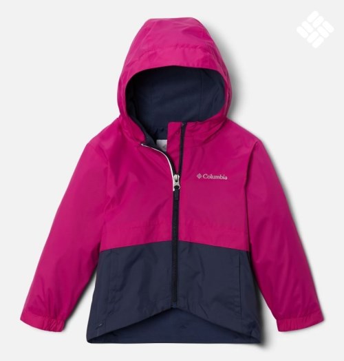 Kids' Columbia Rain-Zilla Jackets Fuchsia / Navy | CA-ZL310