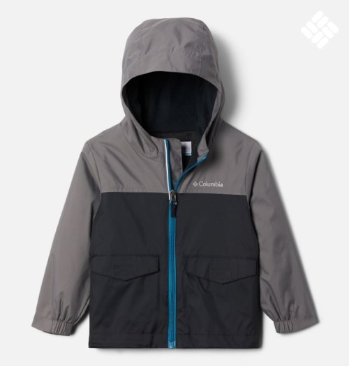 Kids' Columbia Rain-Zilla Jackets Grey / Black | CA-N0L38