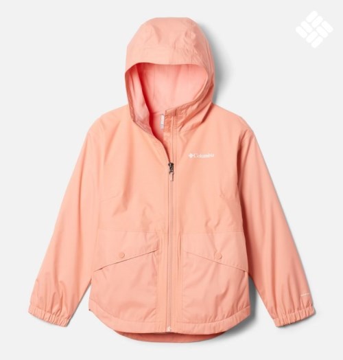 Kids' Columbia Rainy Trails Fleece Lined Jackets Coral | CA-U3A5L