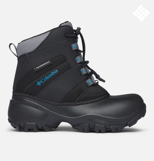 Kids' Columbia Rope Tow Waterproof Boots Black | CA-V0C1L