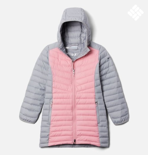 Kids' Columbia Slope Edge Mid Jackets Light Grey / Pink | CA-T5L84