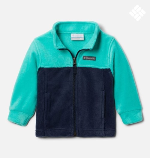 Kids' Columbia Steens Mountain II Fleece Jackets Turquoise / Navy | CA-G8L61