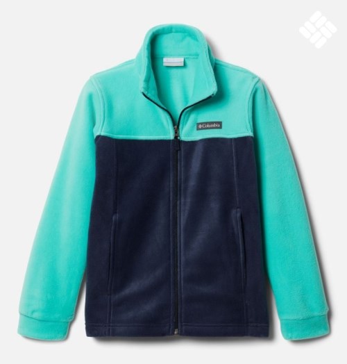 Kids' Columbia Steens Mountain II Fleece Jackets Turquoise / Navy | CA-T04A3