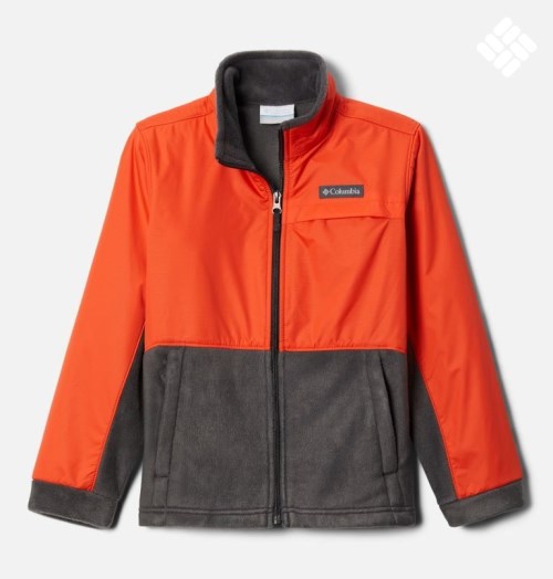 Kids' Columbia Steens Mountain Overlay Fleece Jackets Orange / Dark Grey | CA-M163L