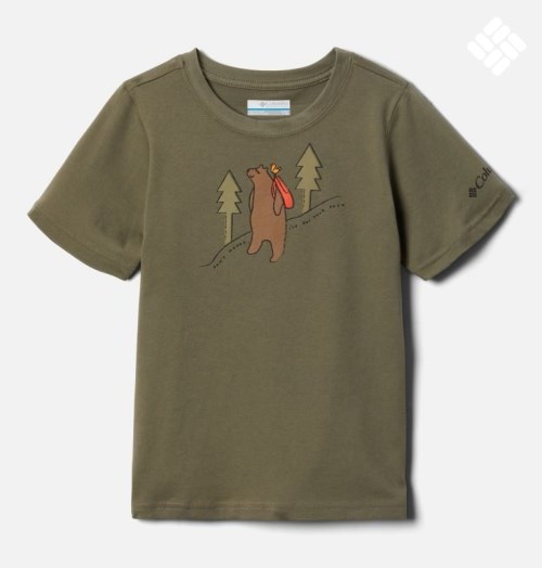 Kids' Columbia Valley Creek Short Sleeve Graphic T Shirts Olive | CA-D1650