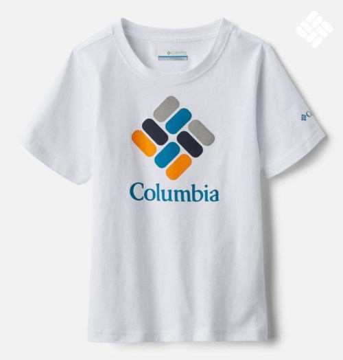 Kids' Columbia Valley Creek Short Sleeve Graphic T Shirts White | CA-I86C4