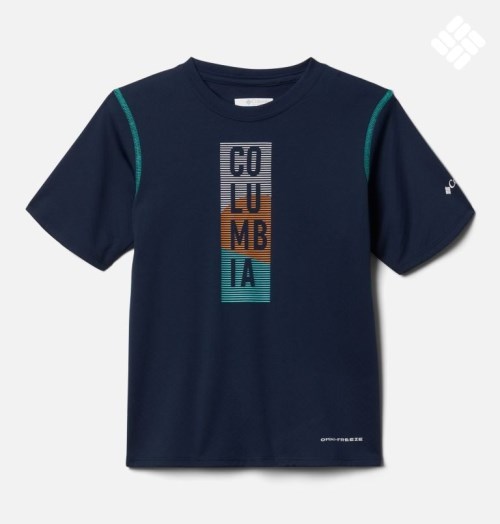 Kids' Columbia Zero Rules Short Sleeve Graphic T Shirts Navy | CA-R4L65