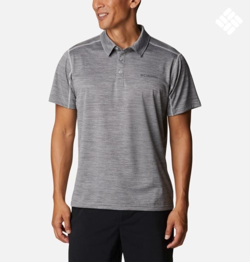 Men's Columbia Alpine Chill Zero Polo Shirts Grey | CA-J4860