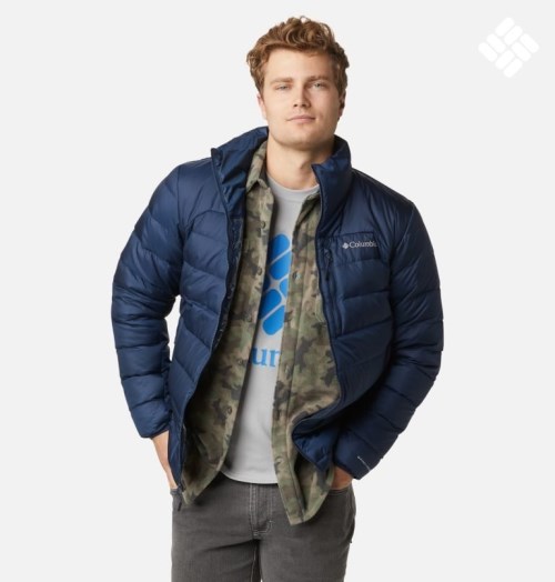 Men's Columbia Autumn Park Down Jackets Navy | CA-G5041