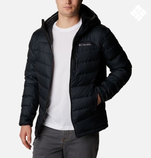 Men's Columbia Autumn Park Hooded Down Jackets Black | CA-X1386