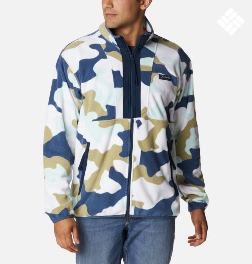 Men's Columbia Back Bowl Lightweight Fleece Jackets Camo | CA-T5L01