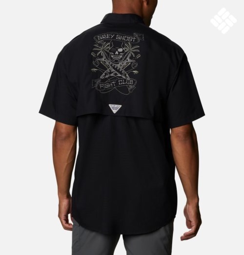 Men's Columbia Bonehead Icon Short Sleeve Shirts Black | CA-H1653