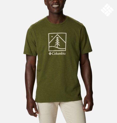 Men's Columbia Break It Down T Shirts Green | CA-N136C