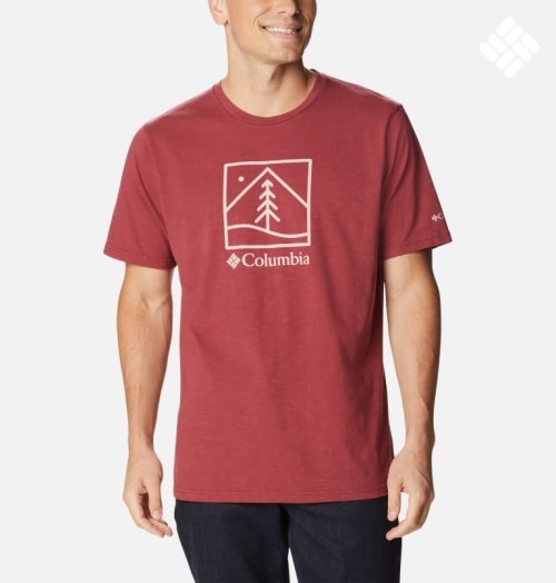 Men's Columbia Break It Down T Shirts Red | CA-G8L43