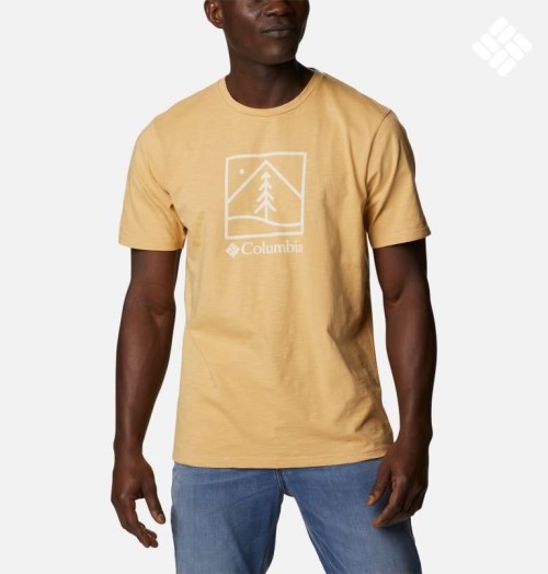 Men's Columbia Break It Down T Shirts Yellow | CA-G341C