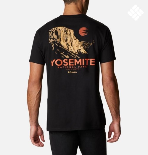 Men's Columbia Buddy Yosemite T Shirts Black | CA-B5831