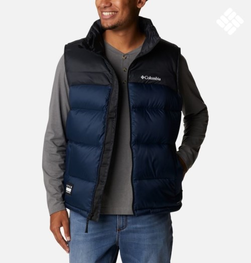 Men's Columbia Bulo Point II Omni-Heat Infinity Down Vest Navy | CA-D3145